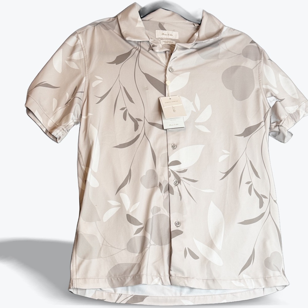 Porter & Ash Short Sleeve Button Up Shirt Small‎ Kinetic Stretch Club Shirt NEW